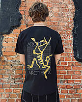 Літня чоловіча футболка Arcteryx Arc'multi Bird Black чорна 100% бавовна принт на грудях і спині, фото 4