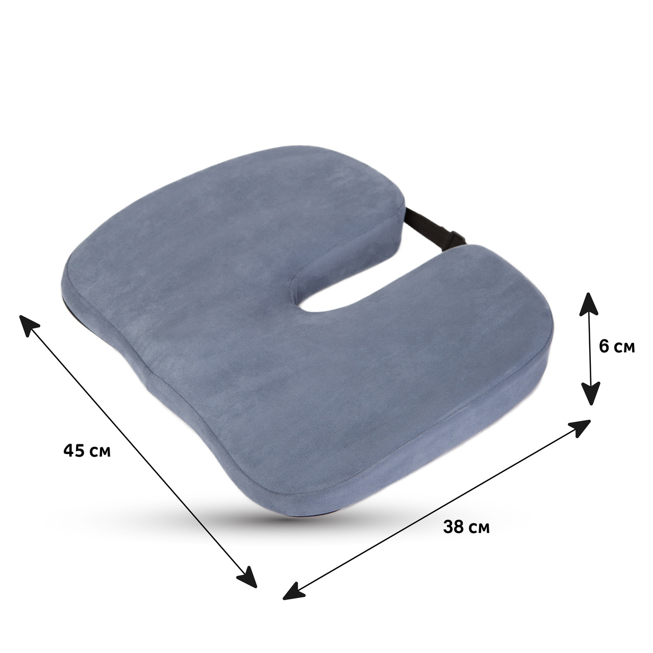 Ортопедична подушка для сидіння Model-1, Correct Shape®. Подушка від геморою, подагри, простатиту сірий, фото 1