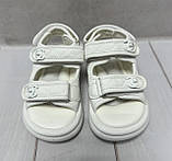 Дитячі стильні босоніжки TFD для дівчинки шанельки білі 23-29, фото 4