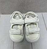 Дитячі стильні босоніжки TFD для дівчинки шанельки білі 23-29, фото 6