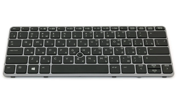 Клавіатура для ноутбука HP EliteBook 720 G1 720 G2 725 G2 820 G1 820 G2 GRAY FRAME BLACK RU BackLight (з поинтстиком)