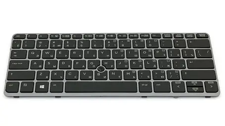 Клавіатура для ноутбука HP EliteBook 720 G1 720 G2 725 G2 820 G1 820 G2 GRAY FRAME BLACK RU BackLight (з поинтстиком), фото 1