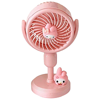 Мінівентилятор NO.677-96 (3W/1х14500/3р/ЗП Type-C) рожевий в асорт., Вентилятор маленький