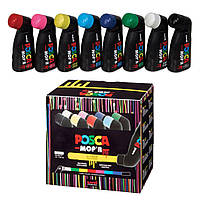 Набір маркерів uni POSCA, 3-19мм, 8 шт