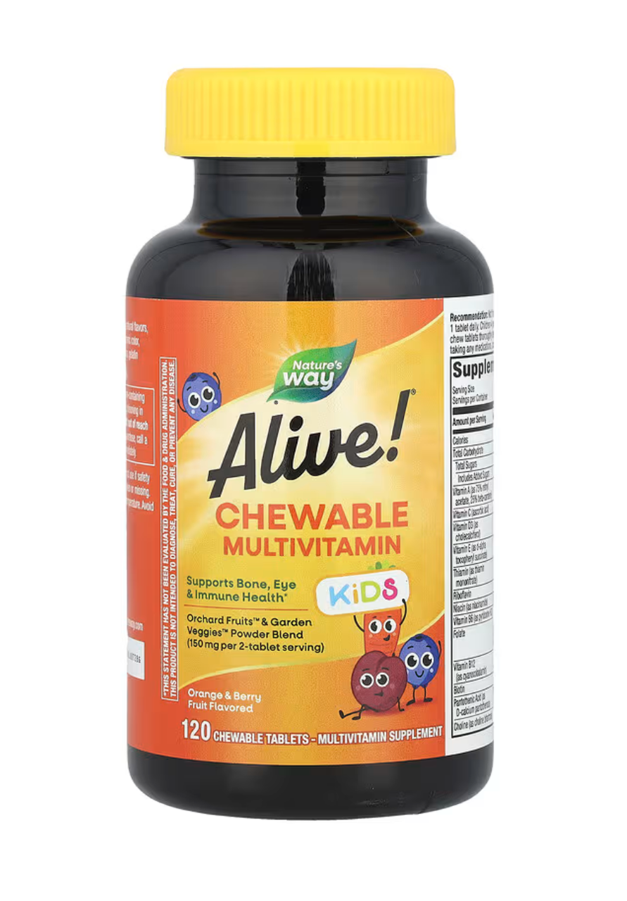 Nature's Way Alive Kids Chewable Multivitamin Ages 2+ 120 Chewable Tablets