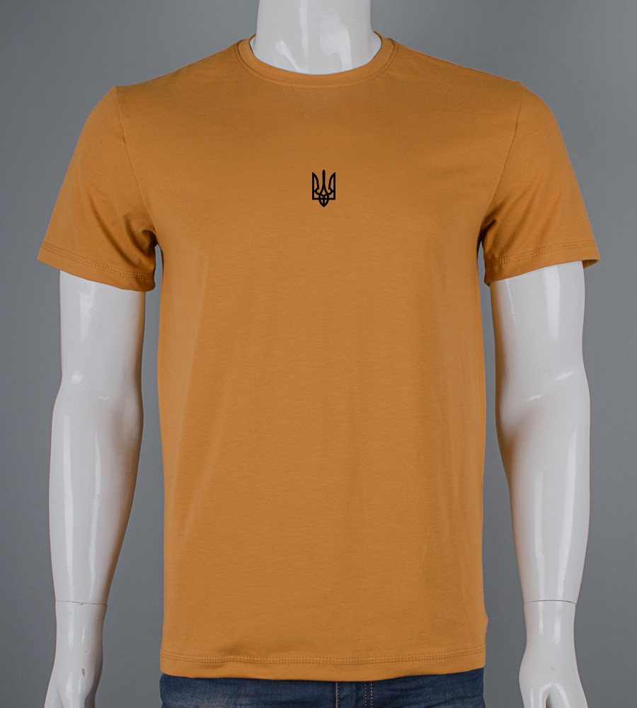 Футболка чоловіча Тризуб 2401м (Уп.4шт M-XXL), Гірчиця, фото 1