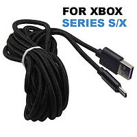 USB кабель для заряджання джойстика Xbox Series X/S чорний 3 метри
