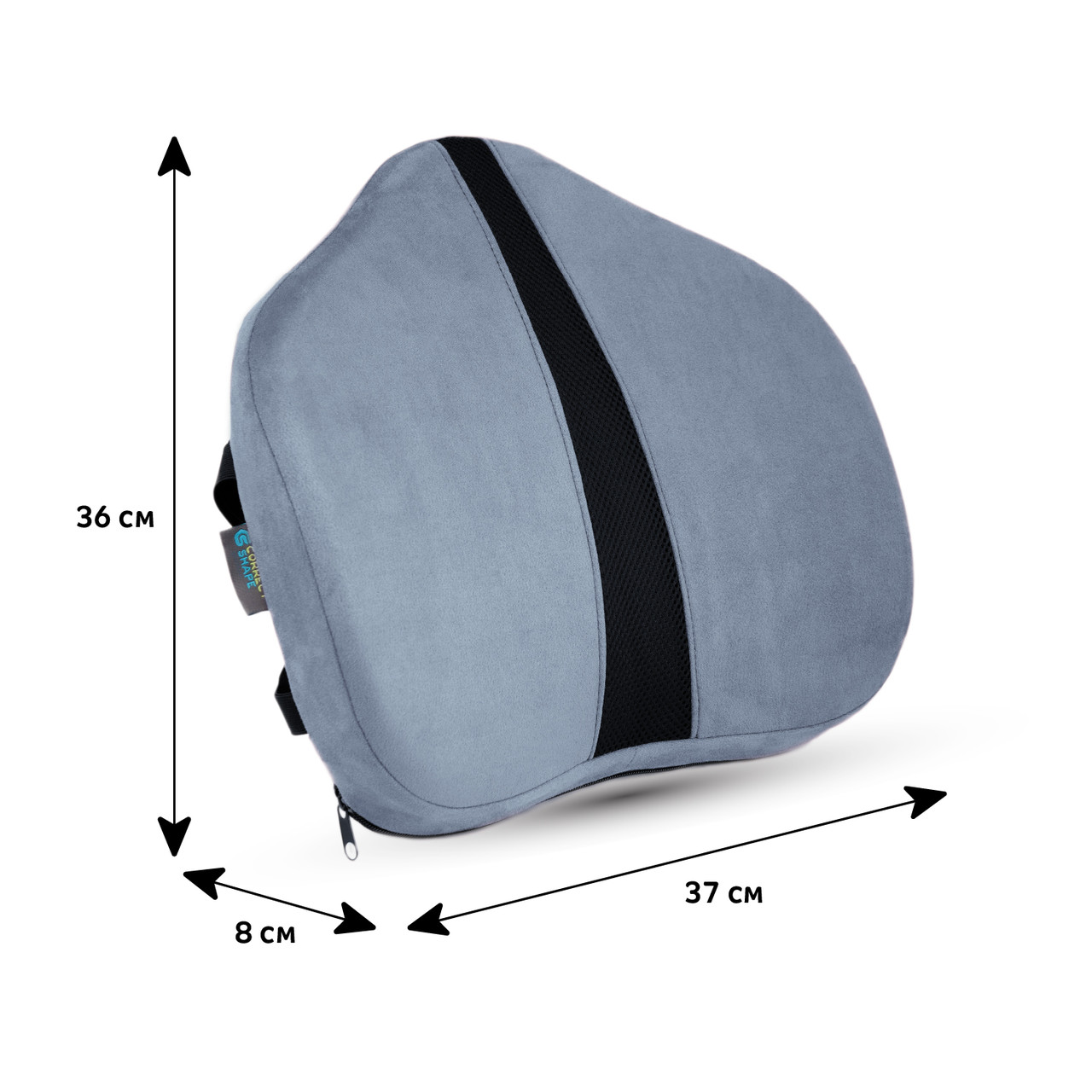 Ортопедична подушка під спину - Сorrect Line Max (Memory Foam) Correct Shape® сірий