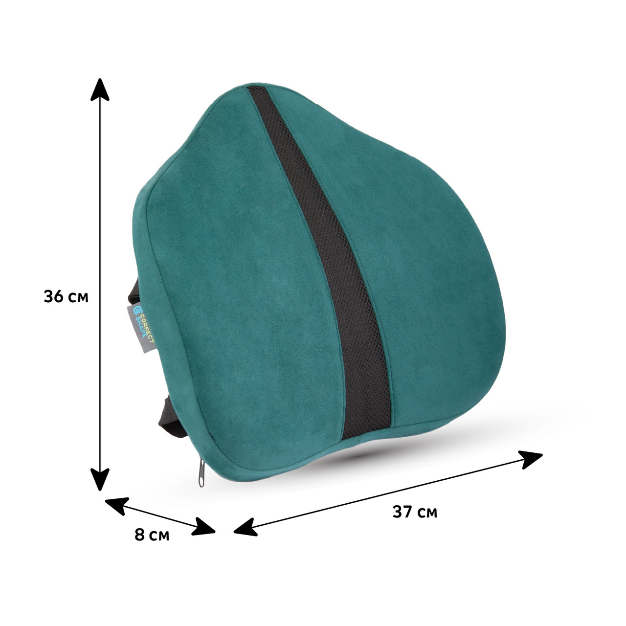 Ортопедічна подушка під спину - Correct Line Max (Memory Foam) Correct Shape® смарагдовий