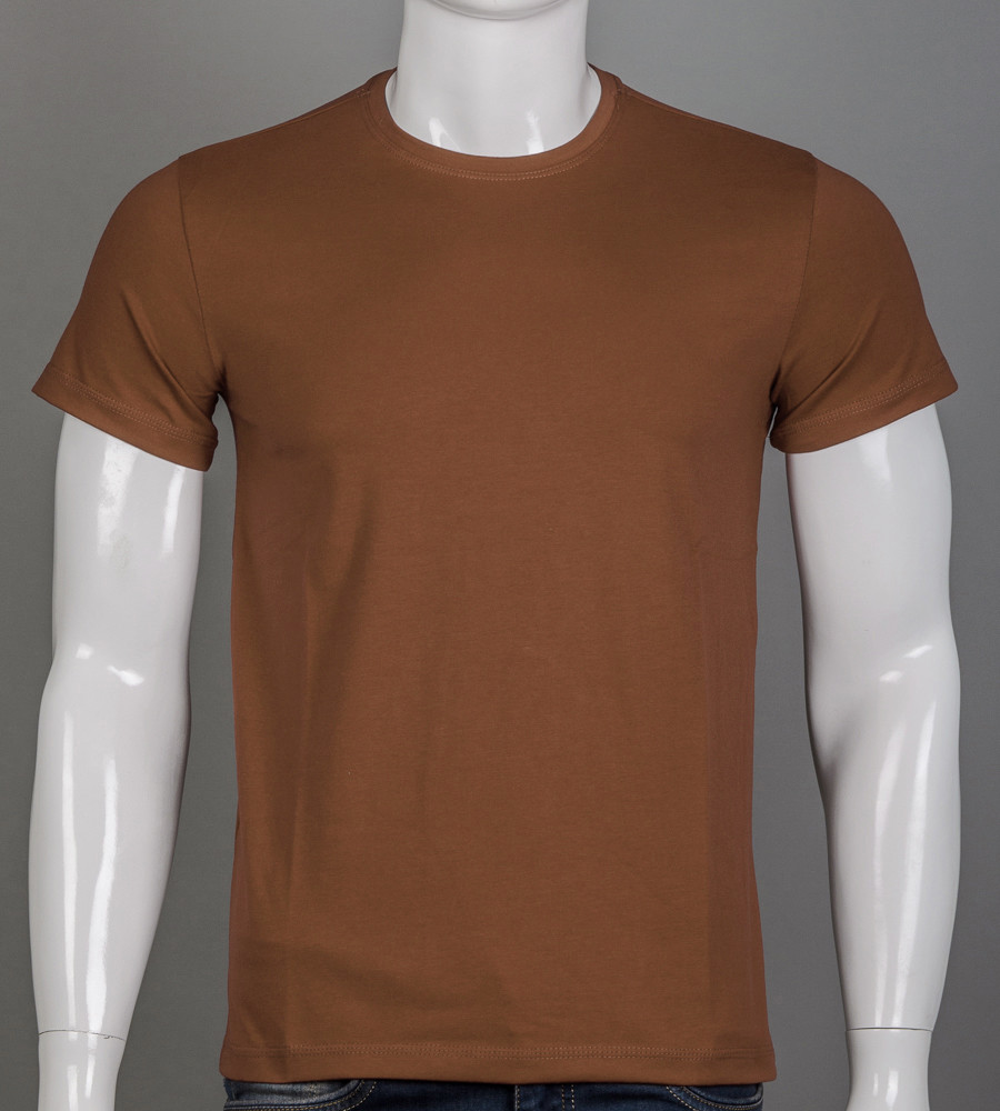 Футболка чоловіча Однотонна 2300м (Уп.4шт M-XXL), Кориця, фото 1