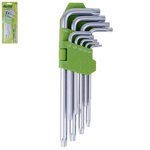 Alloid. Набір ключів вигнутих TORX подовжених. 9 предм. T10 -T50. (НТ-0918), фото 1