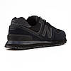 Чоловічі кросівки New balance 574 black чорні Нью Баланс замша текстиль весна літо демісезон, фото 5