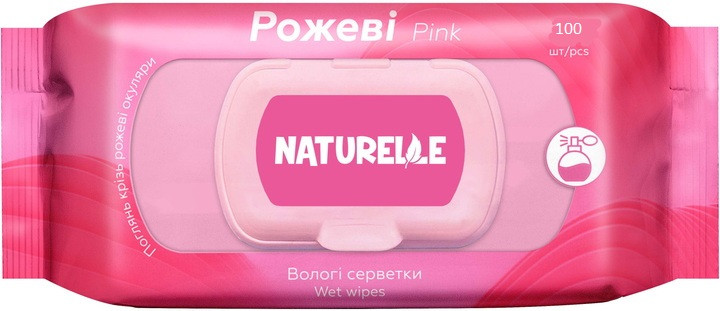 Серветки вологі універсальні Naturelle Pink/Рожеві  №100 клапан