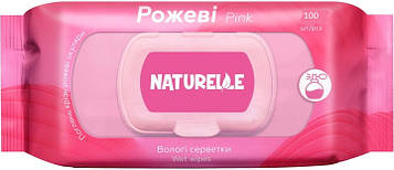 Серветки вологі універсальні Naturelle Pink/Рожеві  №100 клапан