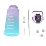 Пляшка з матовим покриттям для води з носиком і ручкою градієнт фіолетова 2200 мл, фото 3