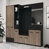 Передпокій Амбре (Світ Меблів)2100*320*2025 мм (дуб білий/чорний), фото 2