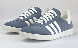 Блакитні замшеві кеди кросівки газелі жіноче взуття повсякденне весна літо Cosmo Shoes Kaselle Blue Sky