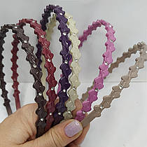 Обруч для волосся глянець "Бантик із каменем".