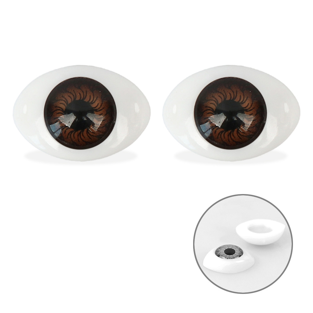 Очі "Живі очі", коричневі, 11*14 мм, пара A-109, фото 1