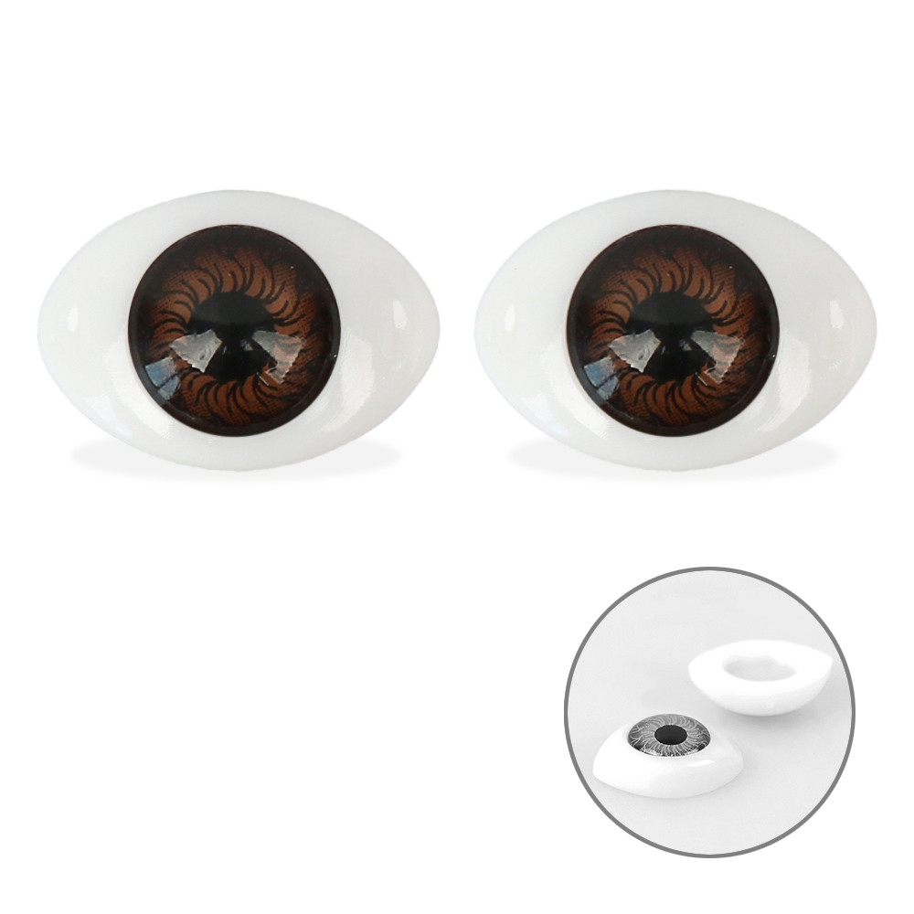 Очі "Живі очі", 24*16 мм, коричневі, пара, фото 1