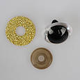 Очі з заглушками і райдужною оболонкою, 20 мм, жовті, пара, фото 3