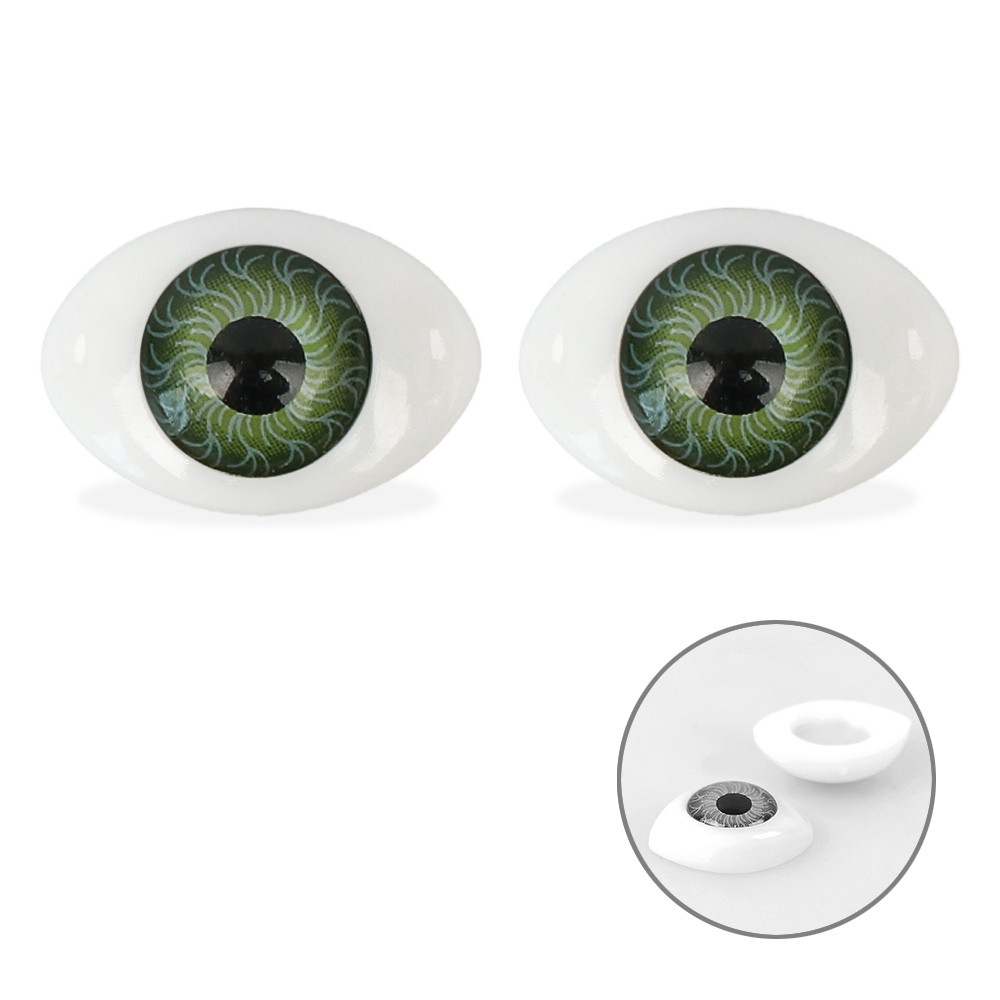 Очі "Живі очі", 13*9 мм, зелені, пара, фото 1