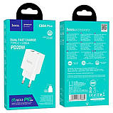 Зарядний пристрій HOCO C80A Plus PD 20W QC3.0 (1USB, 1Type-C, 3.1 A) White, фото 4