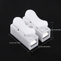 Клема самозатискна CH-2 на 2 контакти 250V 10A – сполучна клема для електромонтажу