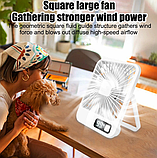 Вентилятор настільний акумуляторний 10038, білий, фото 4
