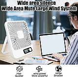 Вентилятор настільний акумуляторний 10038, білий, фото 3