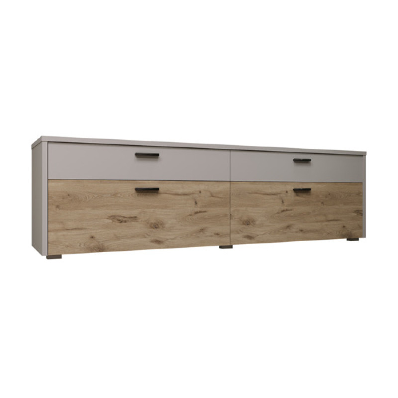 Сіра підлогова довга тумба під телевізор плазму тв 185 см у сучасному стилі у вітальню зал ДСП Стоун Сокме, фото 1