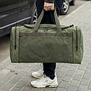 Велика дорожня спортивна сумка зелена тканинна для поїздок та тренувань на 60 літрів Fat Green міцна, фото 8