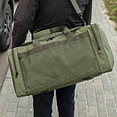 Велика дорожня спортивна сумка зелена тканинна для поїздок та тренувань на 60 літрів Fat Green міцна, фото 9