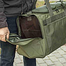 Велика дорожня спортивна сумка зелена тканинна для поїздок та тренувань на 60 літрів Fat Green міцна, фото 5