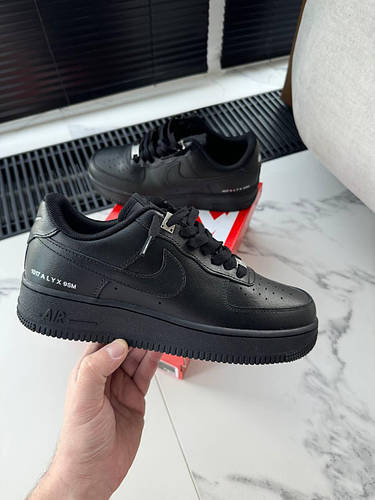 1017 ALYX 9SM × NIKE AIR FORCE 1 Черные кожаные мужские кроссовки Nike x 1017 Alyx 9SM Air Force 1