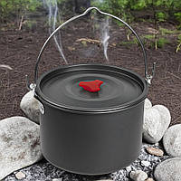 Казанок для багаття 4л, анодований алюміній, 21x14см (Казанок туристичний похідний)