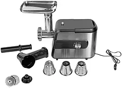 М'ясорубка електрична GRUNHELM AMG200SS 2000 Вт реверс (шатківниця, 3 решітки, кеббе, ковбаси) 131893