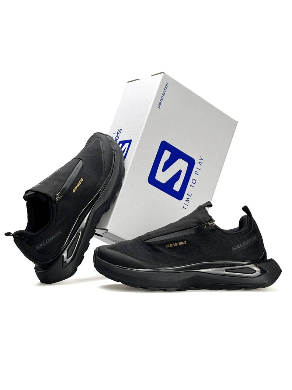 Чоловічі кросівки Salomon Odyssey Elmt Advanced All Black Чорні Взуття Саломон Одісей Елмт текстиль демісезон, фото 1
