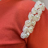 Светр жіночий тонкий гольф квіти на плечі 44 кораловий, фото 5