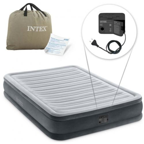 Ліжко надувне Intex 67768 з вбудованим електронасосом 137x 191x 33 см Dura-Beam