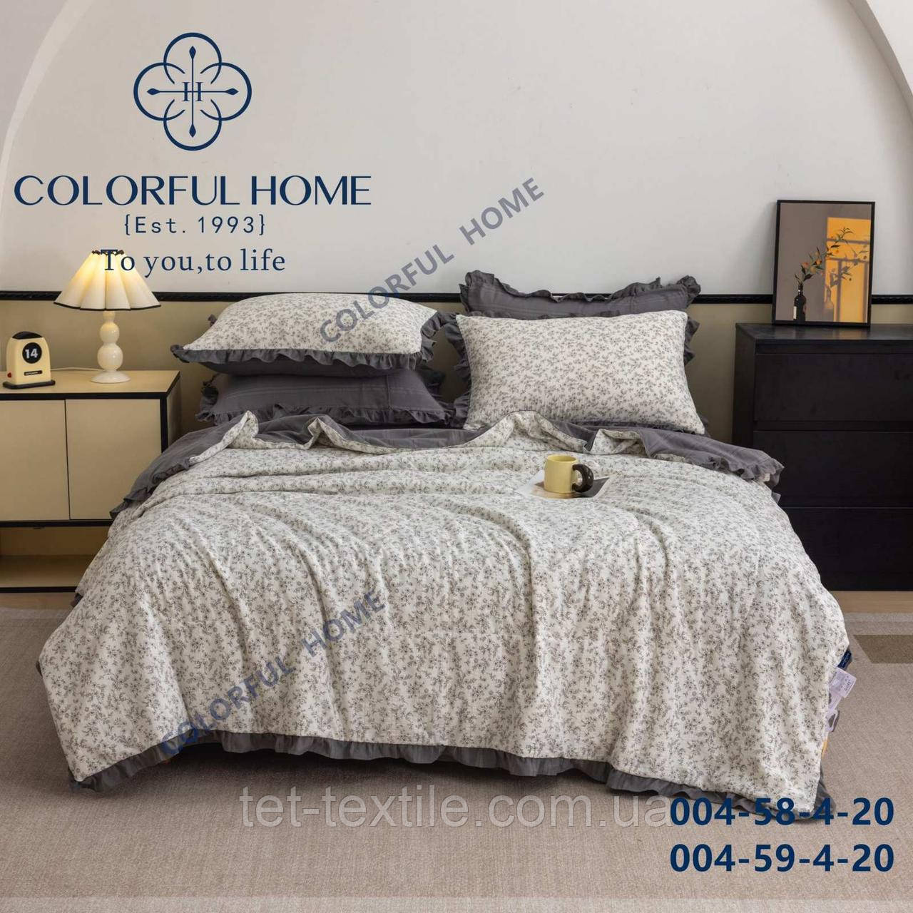 Постільна білизна-жатка з літньою ковдрою муслін Colorful Home євро розмір
