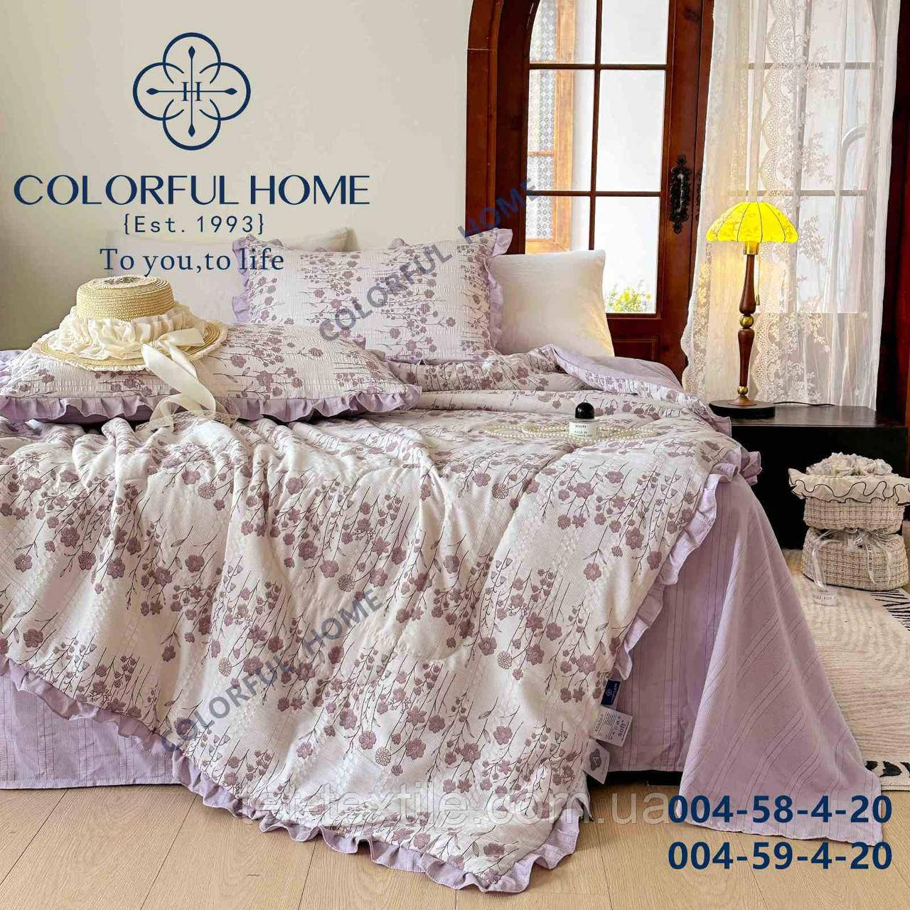 Постільна білизна-жатка з літньою ковдрою муслін Colorful Home євро розмір