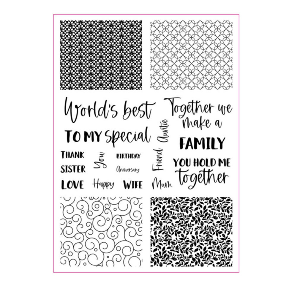 Набір силіконових штампів для скрапбукінгу Фон CHT066, фото 1