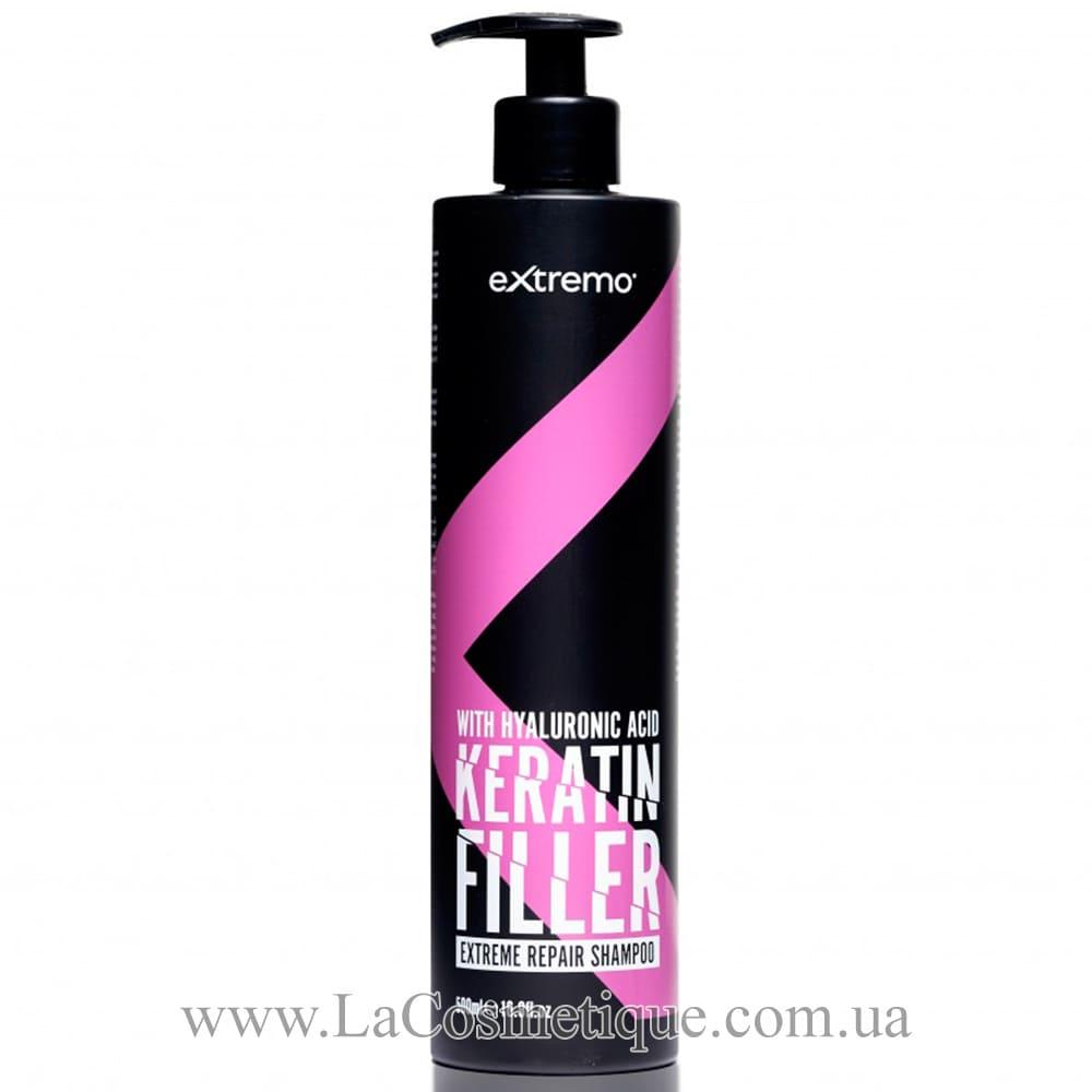 Відновлюючий шампунь з гіалуроновою кислотою та кератином Extremo Botox Keratin Repair Shampoo, фото 1