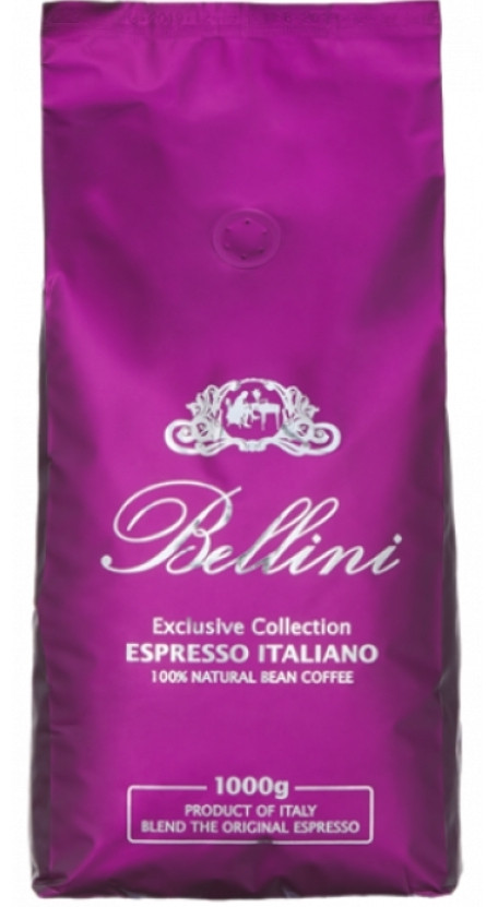 Кава в зернах Bellini ROSA Фуксія 1000г, купаж 80/20, свіже обсмажування 
(Bellini Espresso Italiano ROSSA)