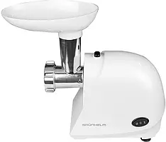 М'ясорубка електрична GRUNHELM AMG143WJ 1400 Вт реверс (2 решітки, кеббе, ковбаси, сік) 123699
