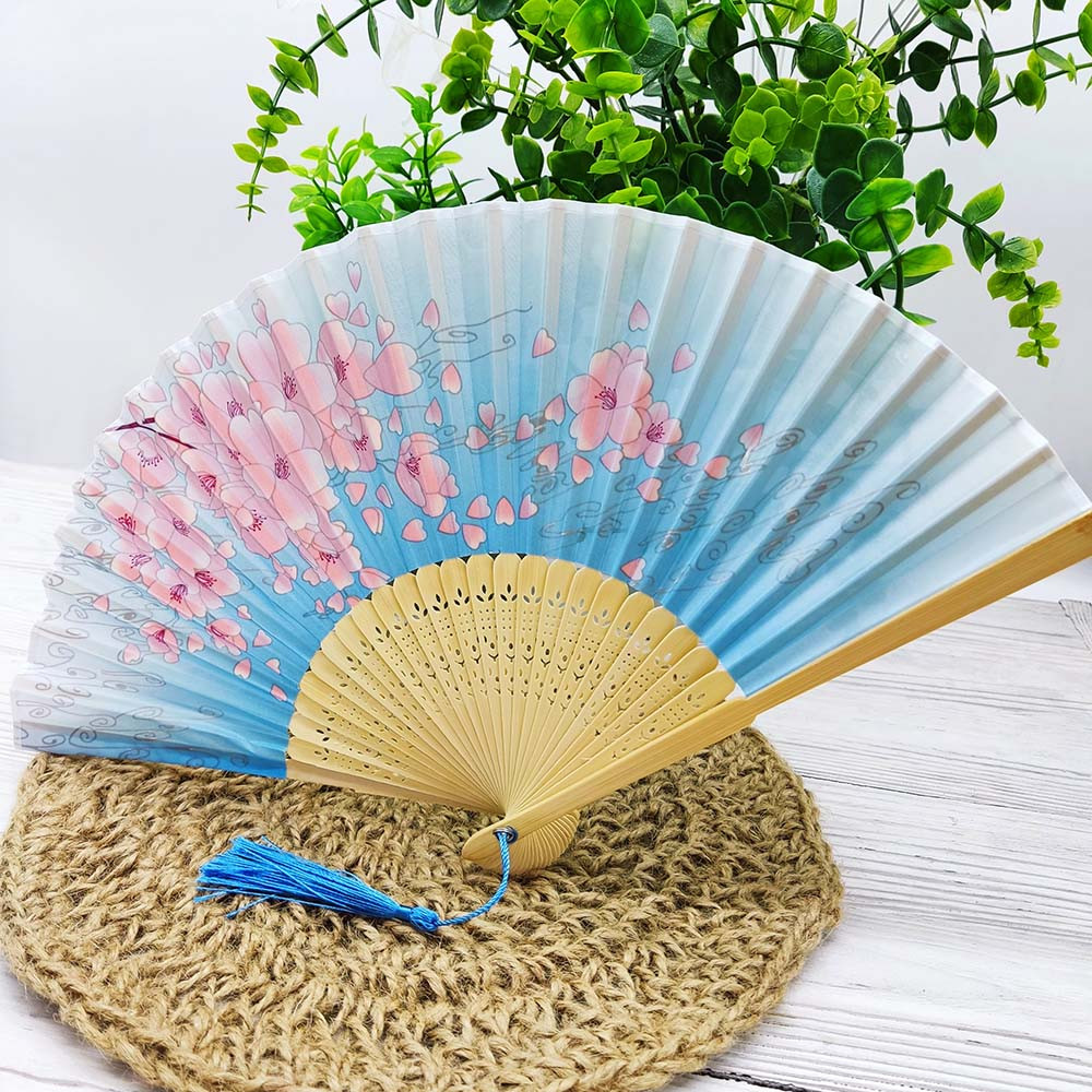 Віяло тканинне "Ніжні бутони сакури", фото 1