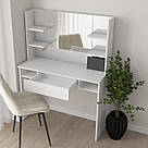 Стіл туалетний для жінок із дзеркалом і полицями для косметики | Жіночий столик для макіяжу з ЛДСП, фото 2