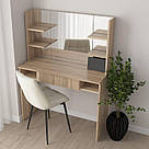 Стіл туалетний для жінок із дзеркалом і полицями для косметики | Жіночий столик для макіяжу з ЛДСП, фото 8