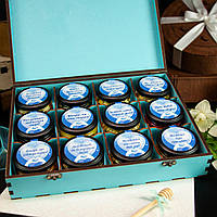 Подарунок на День матері «Весняна палітра смаків» на 12 десертів, подарунковий набір, смачні подарунки, корисні солодощі, мед